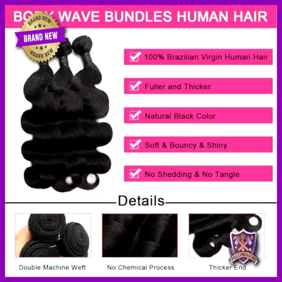Body Wave Human Hair Extensions 16-20 Inch Raw Remy Virgin Hair main image 4